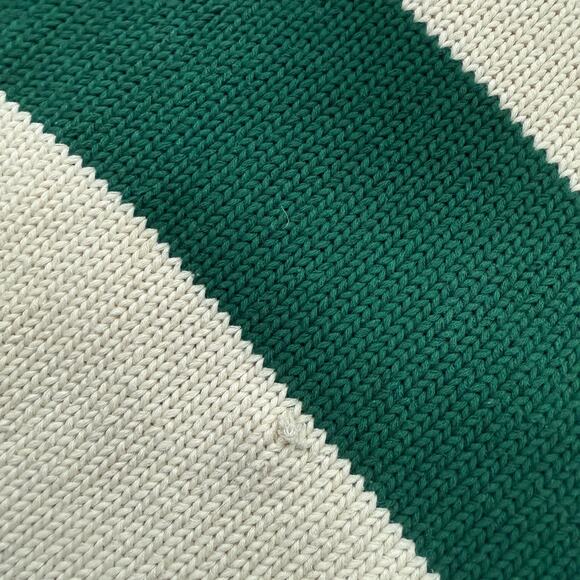 Vintage 90's Boston Traders Green White Chunky Knit Crewneck Sweater Sz Large - Picture 6 of 8